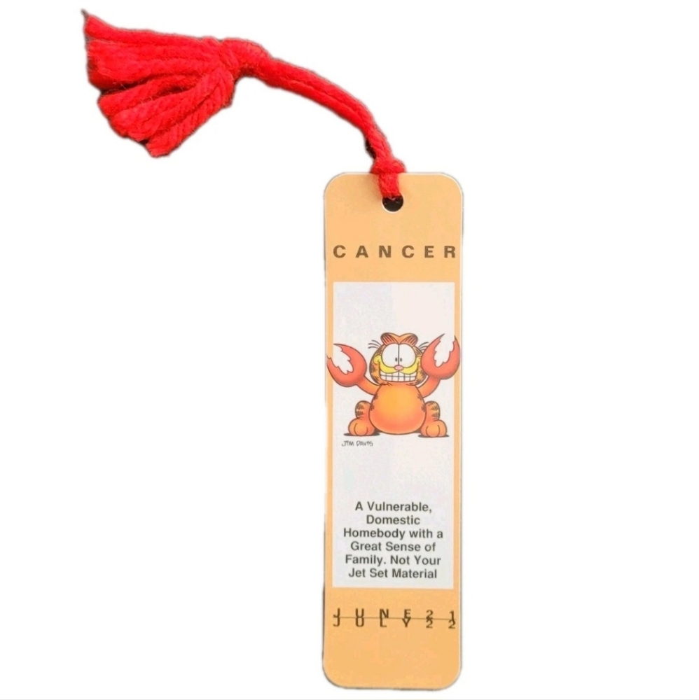 Vintage 1978 Garfield- Cancer- Bookmark Jim Davis Orange Cat USA Zodiac Sign 70s